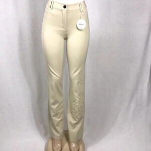 Absolu Size 2 Vintage Floral Detailed Pants in Beige Color. New With Tag.